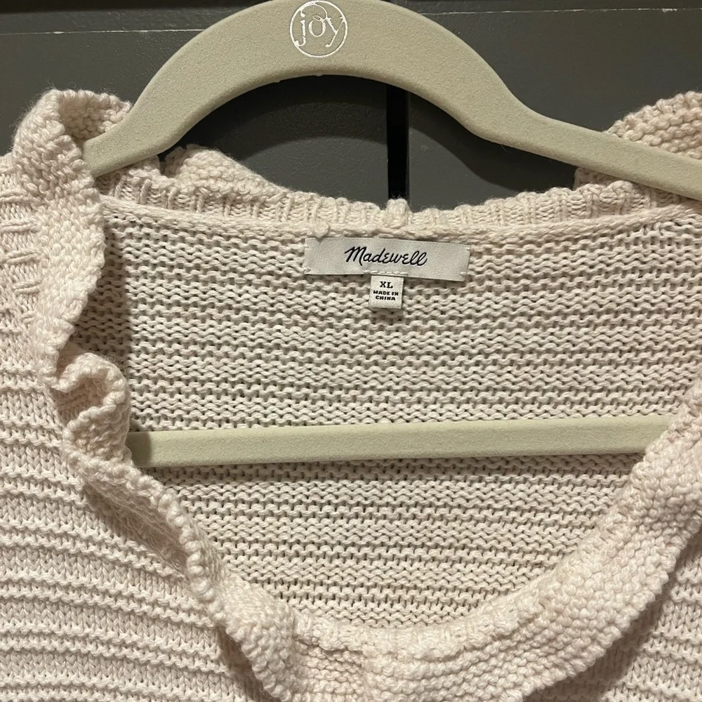 Madewell Ruffle-Neck Pullover Sweater in Cotton-Merino Yarn - Picture 6 of 10